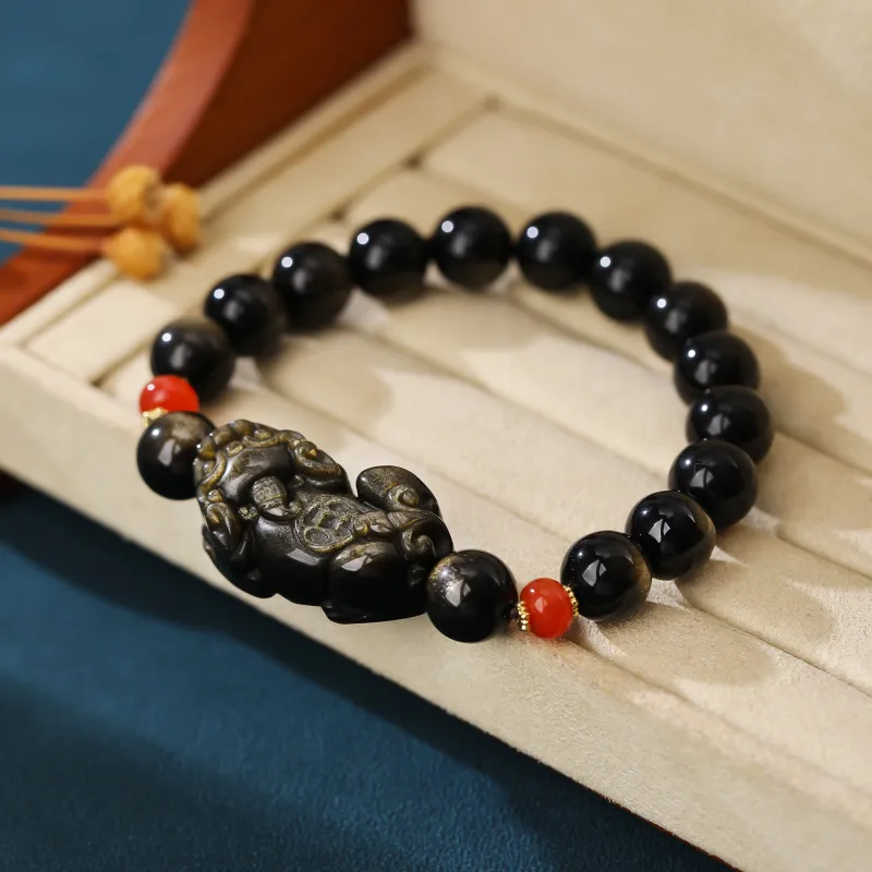 YANXIANGYUAN Obsidian Bracelets Unisex-1