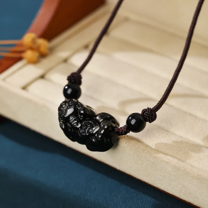 YANXIANGYUAN Obsidian Necklaces Unisex-3