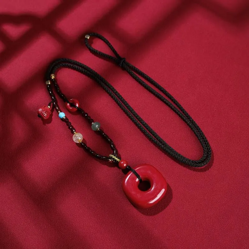 YANXIANGYUAN Cinnabar Pendants Unisex-2