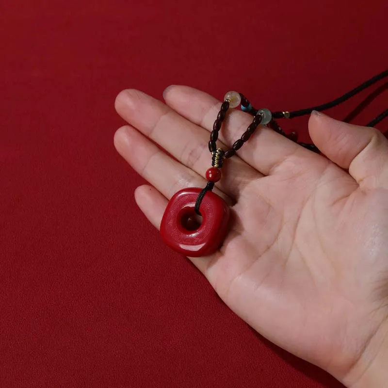 YANXIANGYUAN Cinnabar Pendants Unisex-5