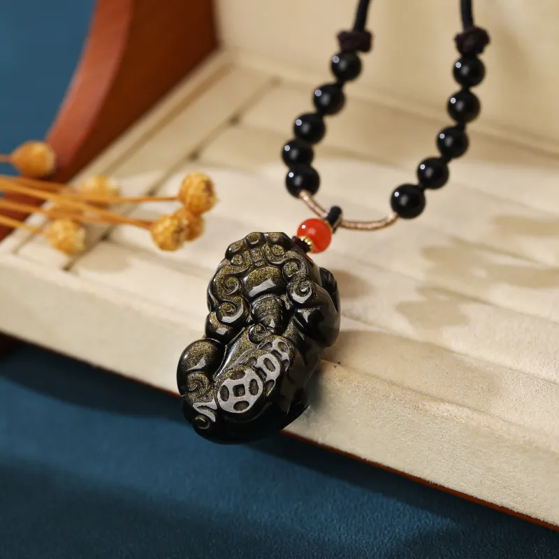YANXIANGYUAN Obsidian Necklaces Unisex-3