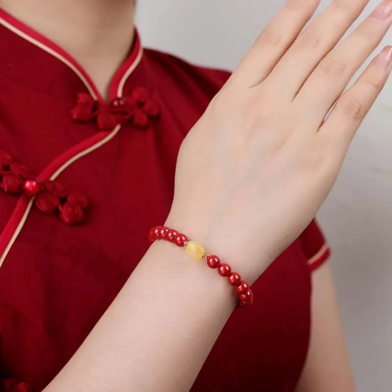 YANXIANGYUAN Cinnabar Bracelets Unisex-4