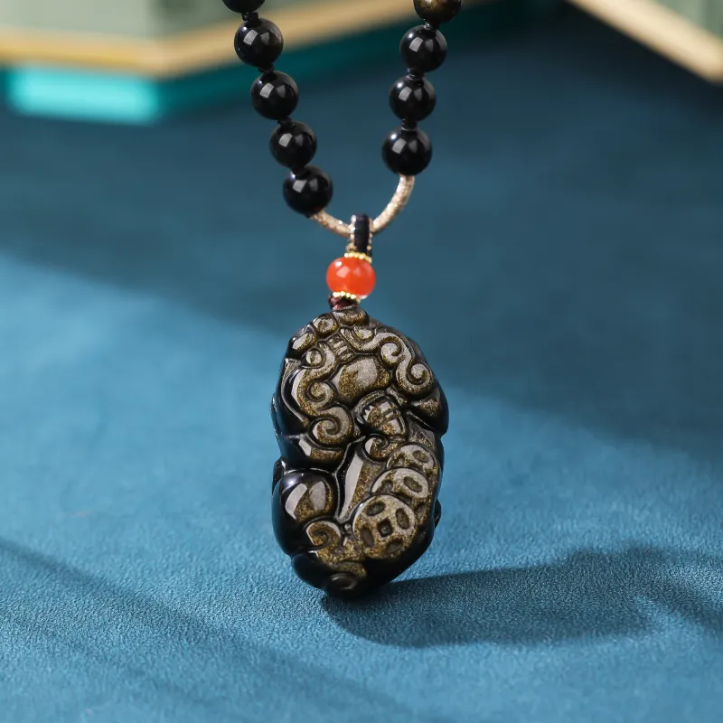 YANXIANGYUAN Obsidian Necklaces Unisex-2