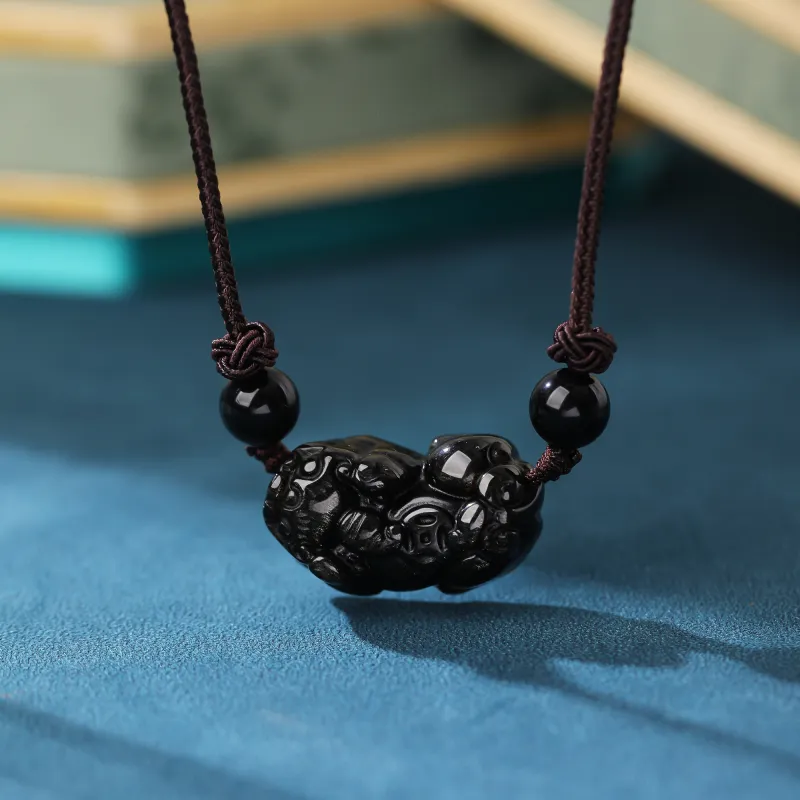 YANXIANGYUAN Obsidian Necklaces Unisex-2
