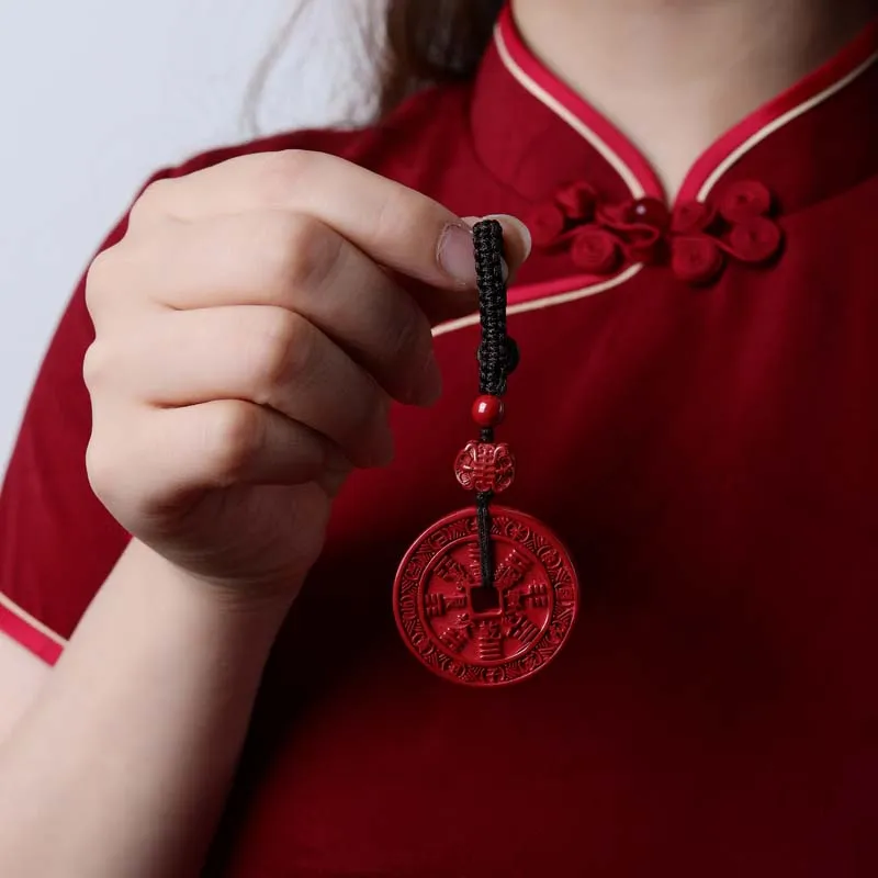 YANXIANGYUAN Cinnabar Carved Ornaments Unisex-4