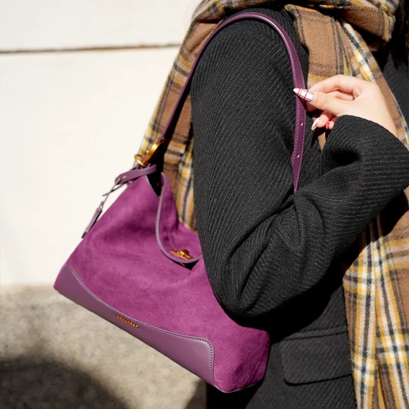 Mulinsen Polyurethane Crossbody Bag Shoulder Bag Women's Purple-1