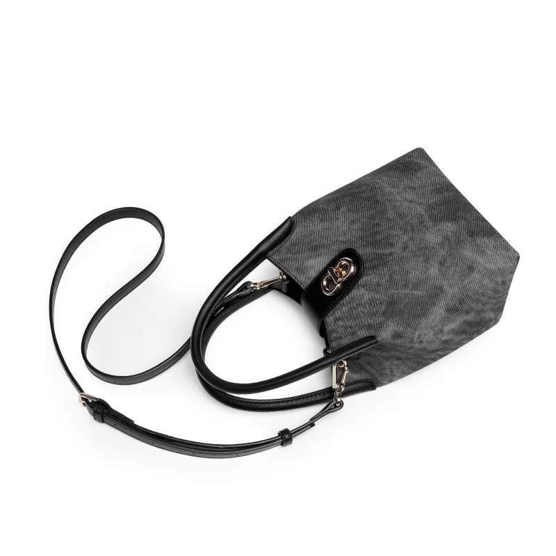 Mulinsen PU Combo Bag Bucket Bag, Shoulder Bag, Crossbody Bag, Handbag Women's White/Denim Black-10