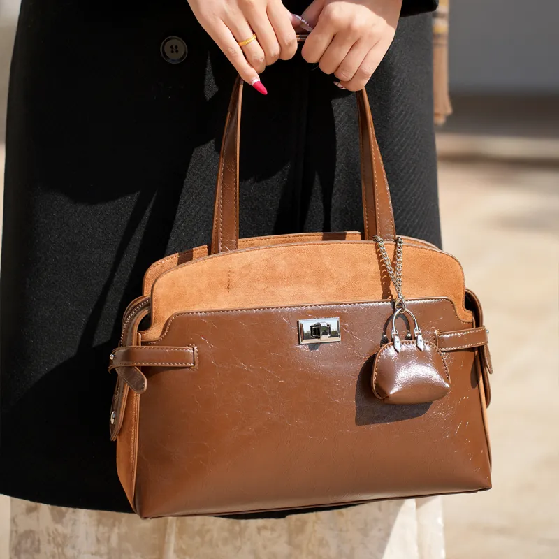 Mulinsen Polyurethane PU Leather Shoulder Bag Crossbody Bag Handbags Women's Brown-2