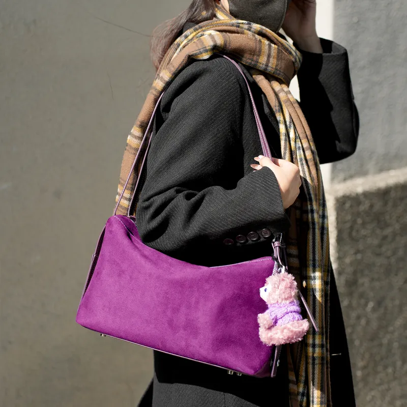 Mulinsen Polyurethane Crossbody Bag Shoulder Bag Women's Purple/Dark Green-1