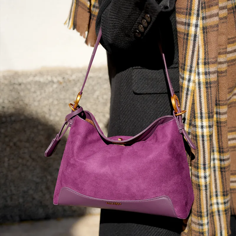 Mulinsen Polyurethane Crossbody Bag Shoulder Bag Women's Purple-2