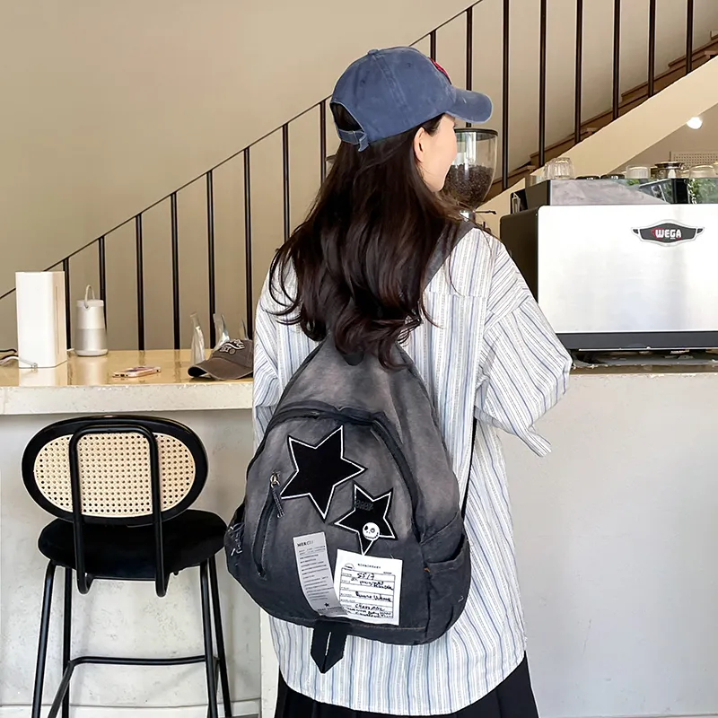 Yalu Denim Backpack Regular Unisex Multicolor-7