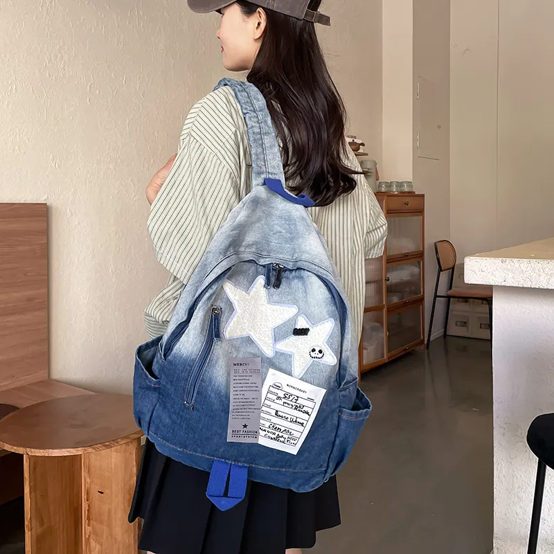Yalu Denim Backpack Regular Unisex Multicolor-1
