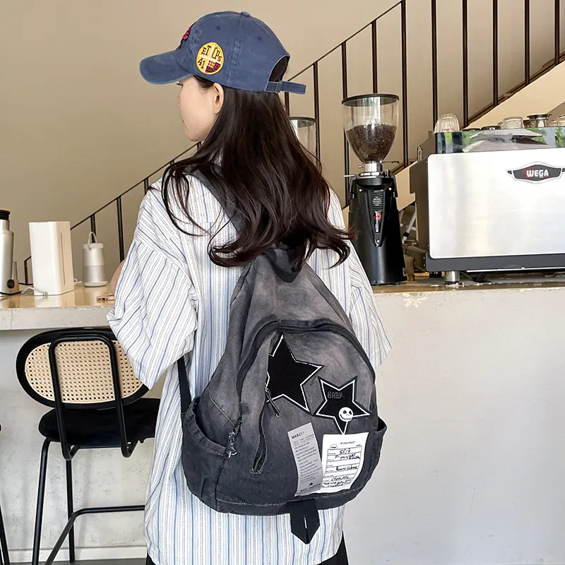 Yalu Denim Backpack Regular Unisex Multicolor-6