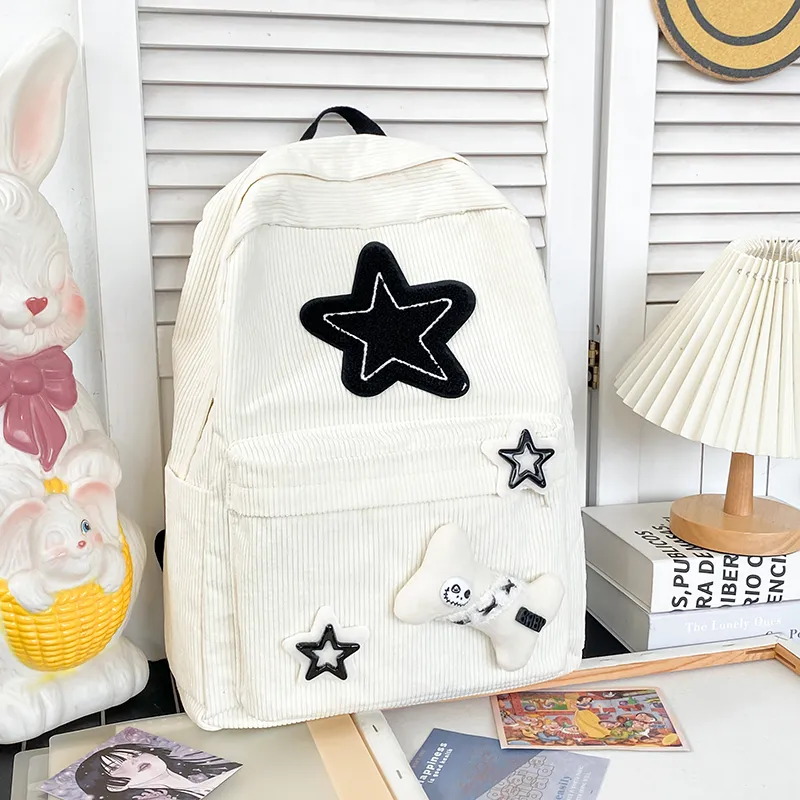 Yalu Corduroy Backpack Unisex Multicolor-9