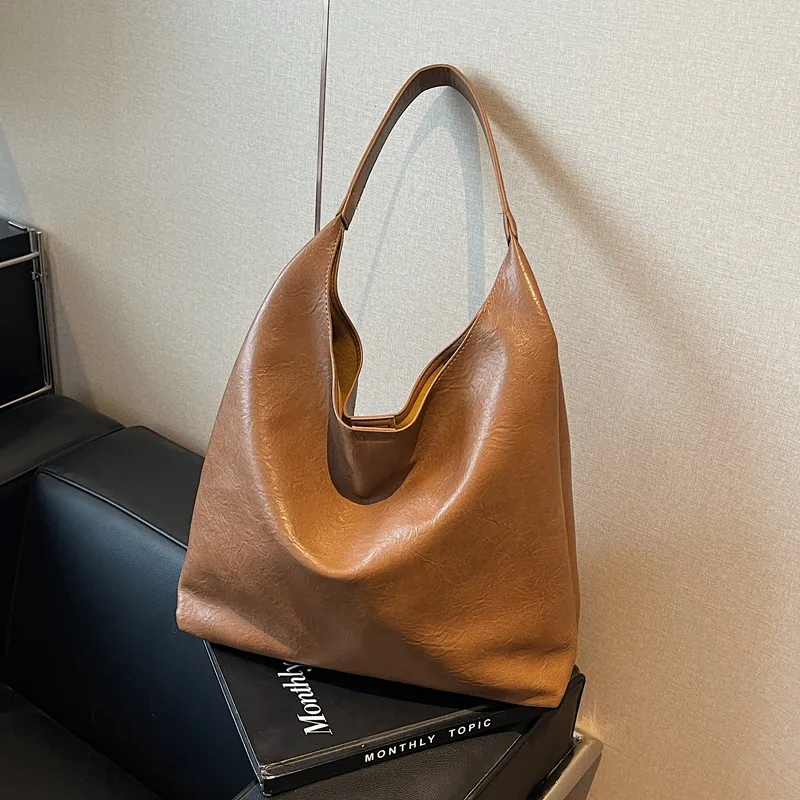 Yalu PU Large Tote Underarm Shoulder Bag Women's Multicolor-4