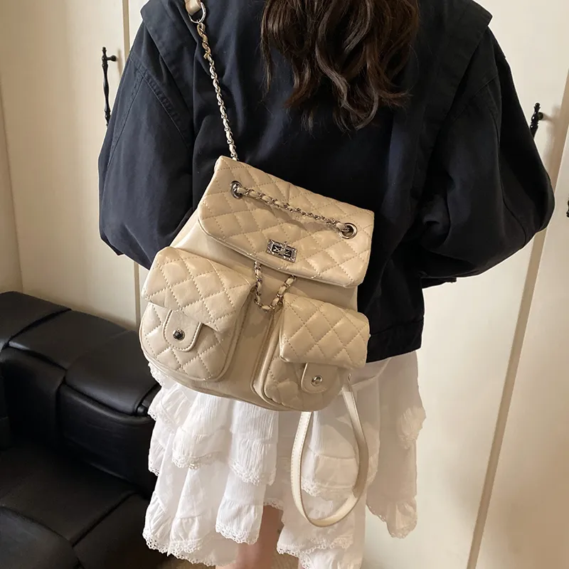 Yalu Pu Backpack Regular Women's Solid Color-4