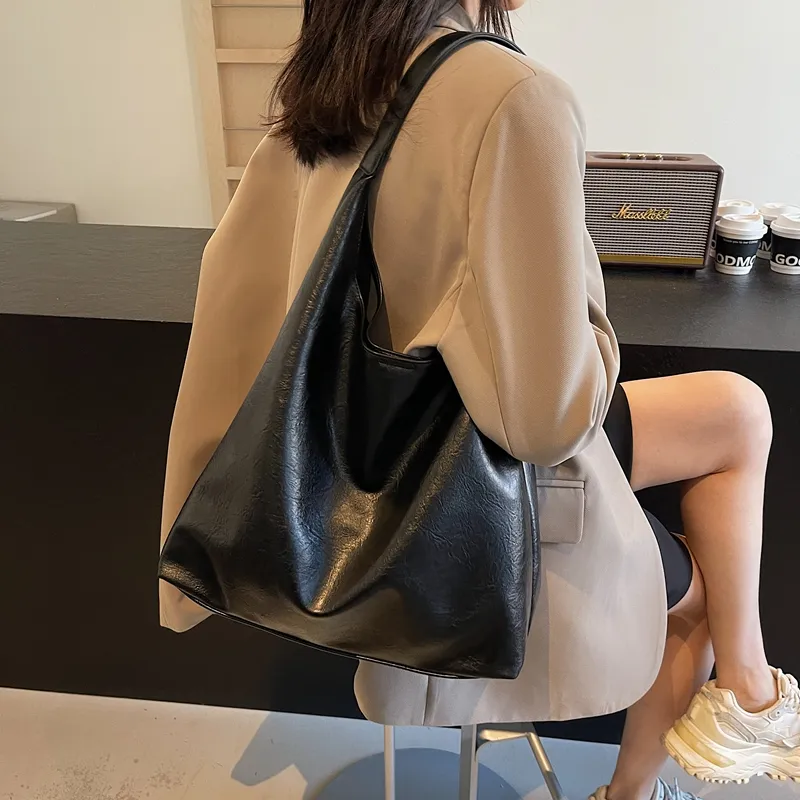 Yalu PU Large Tote Underarm Shoulder Bag Women's Multicolor-9