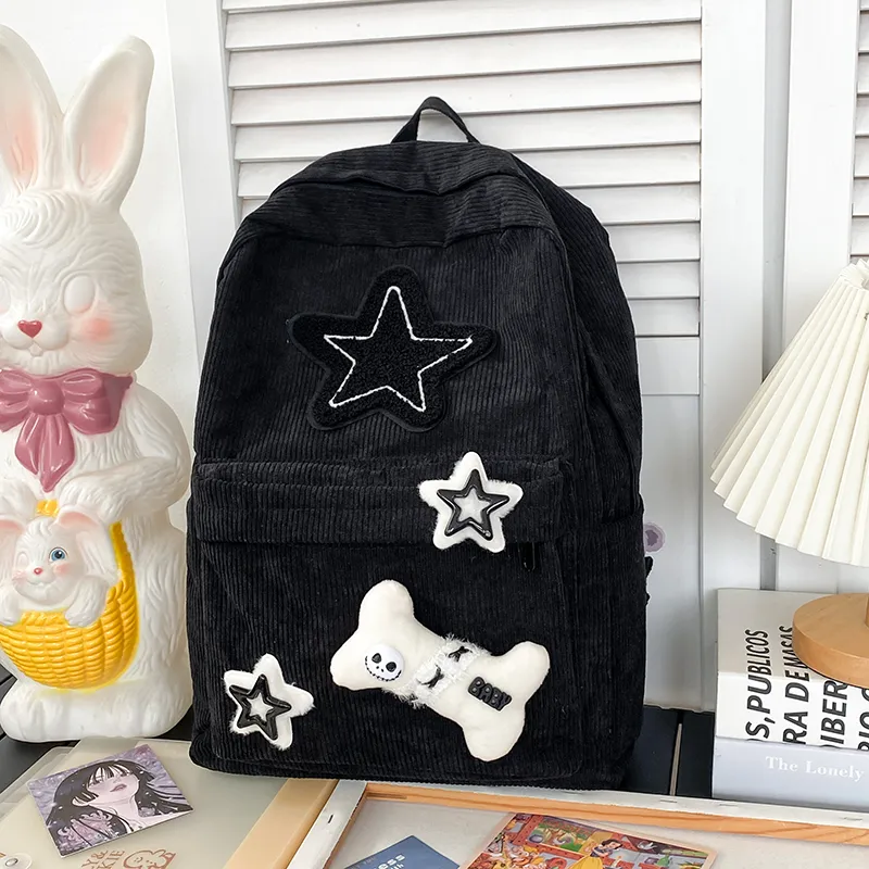 Yalu Corduroy Backpack Unisex Multicolor-3