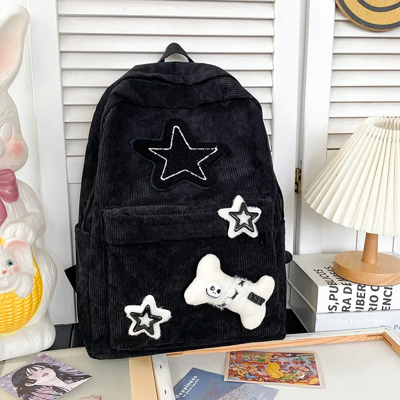 Yalu Corduroy Backpack Unisex Multicolor-4