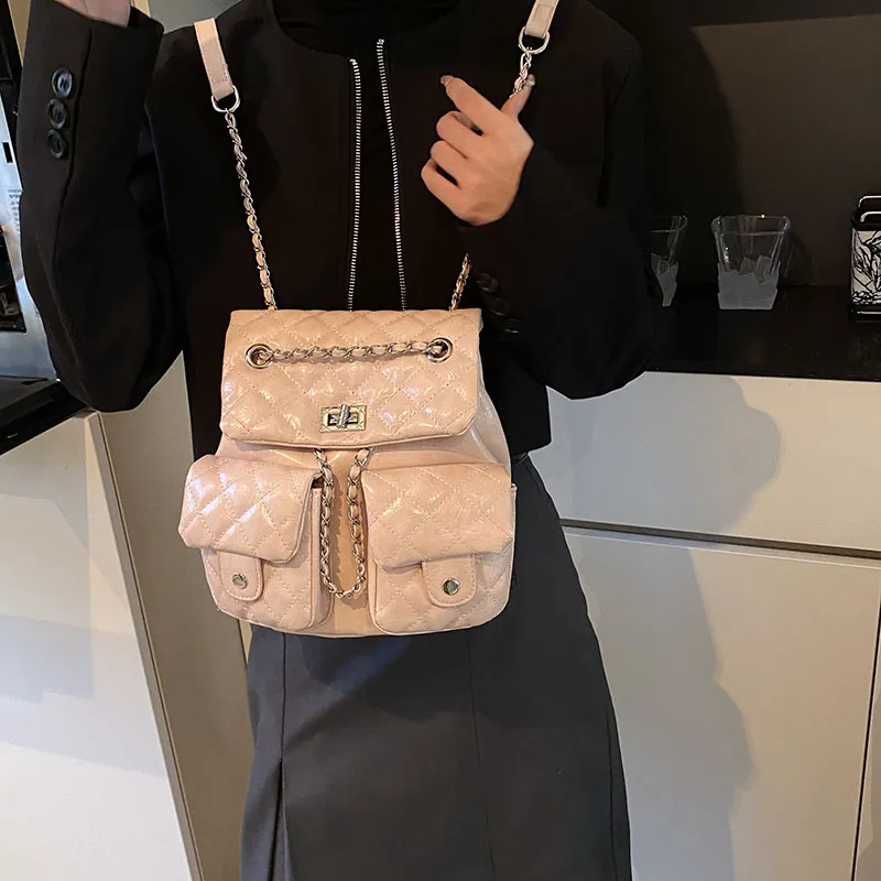 Yalu Pu Backpack Regular Women's Solid Color-20