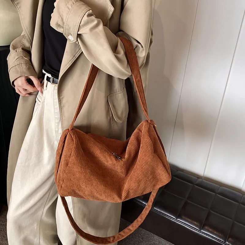 Yalu Corduroy Shoulder Bag Women's Multicolor-7