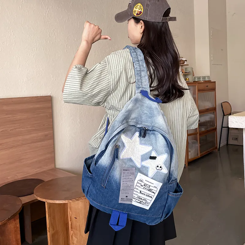 Yalu Denim Backpack Regular Unisex Multicolor-2
