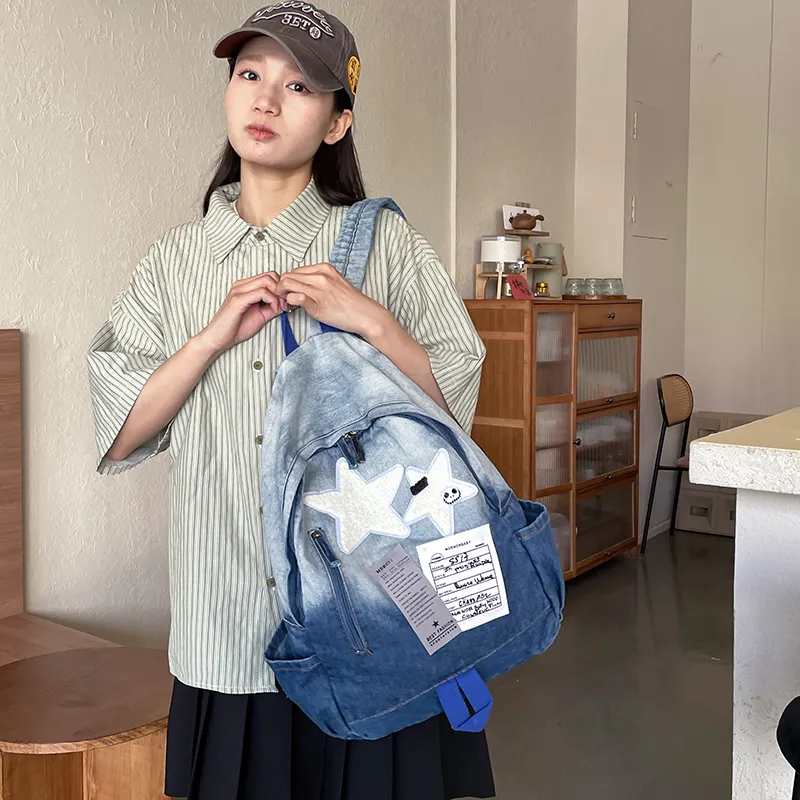 Yalu Denim Backpack Regular Unisex Multicolor-4