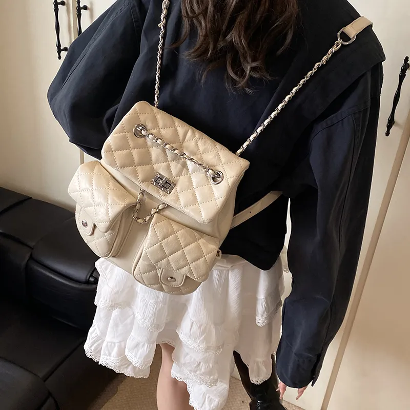 Yalu Pu Backpack Regular Women's Solid Color-3