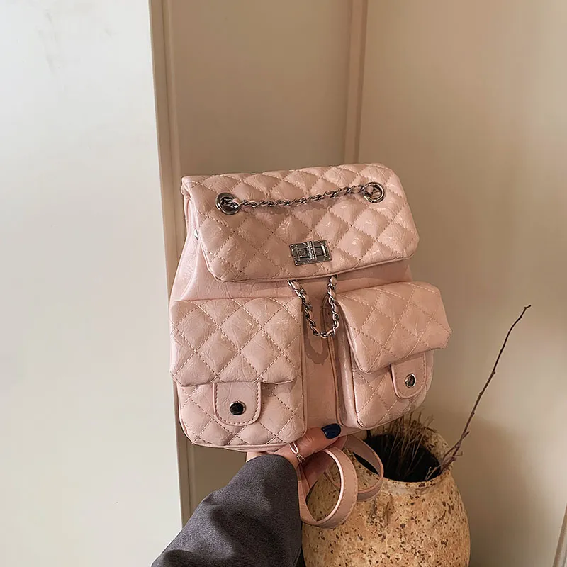 Yalu Pu Backpack Regular Women's Solid Color-22