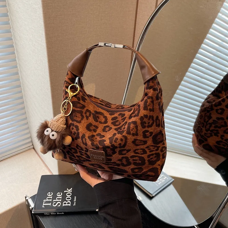 Yalu Suede Handbag Regular Women's Leopard Print-2