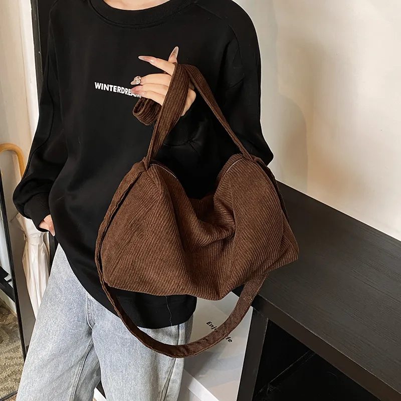 Yalu Corduroy Shoulder Bag Women's Multicolor-3