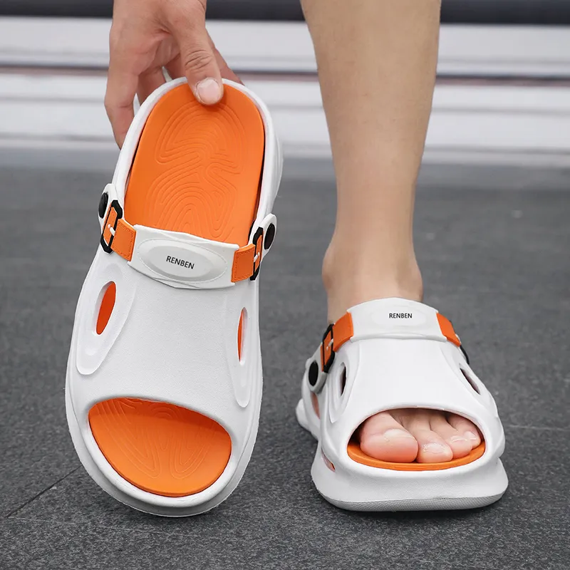 RENBEN Slip Resistant Abrasion Resistant Odor Resistant Slide Slippers Men's-17