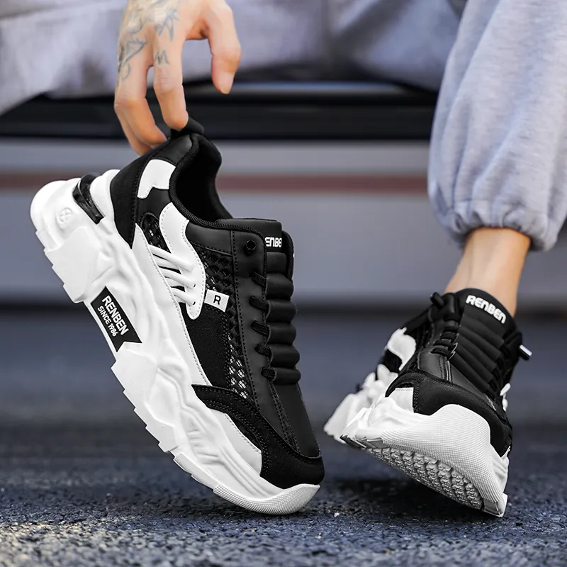 RENBEN Breathable Anti-Slip And Wear-Resistant Low-Top Chunky Sneakers Unisex-20