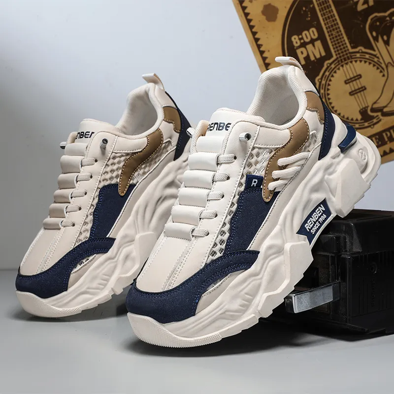 RENBEN Breathable Anti-Slip And Wear-Resistant Low-Top Chunky Sneakers Unisex-3
