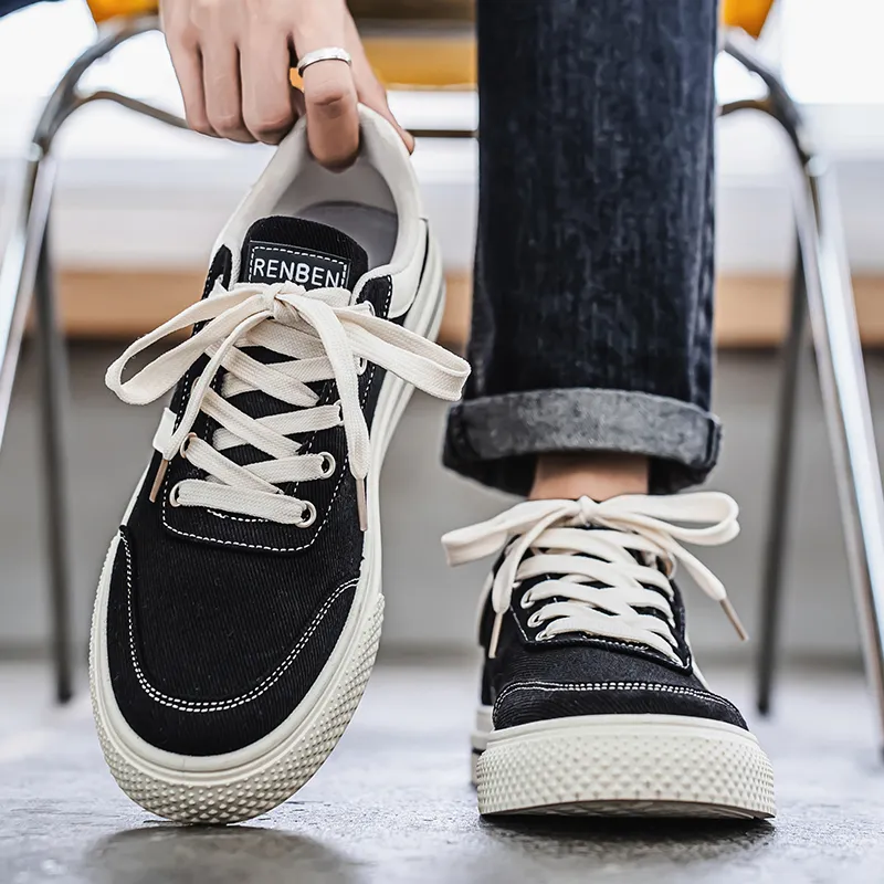 RENBEN Slip Resistant, Breathable, Lightweight Low Top Canvas Shoes Men's-9