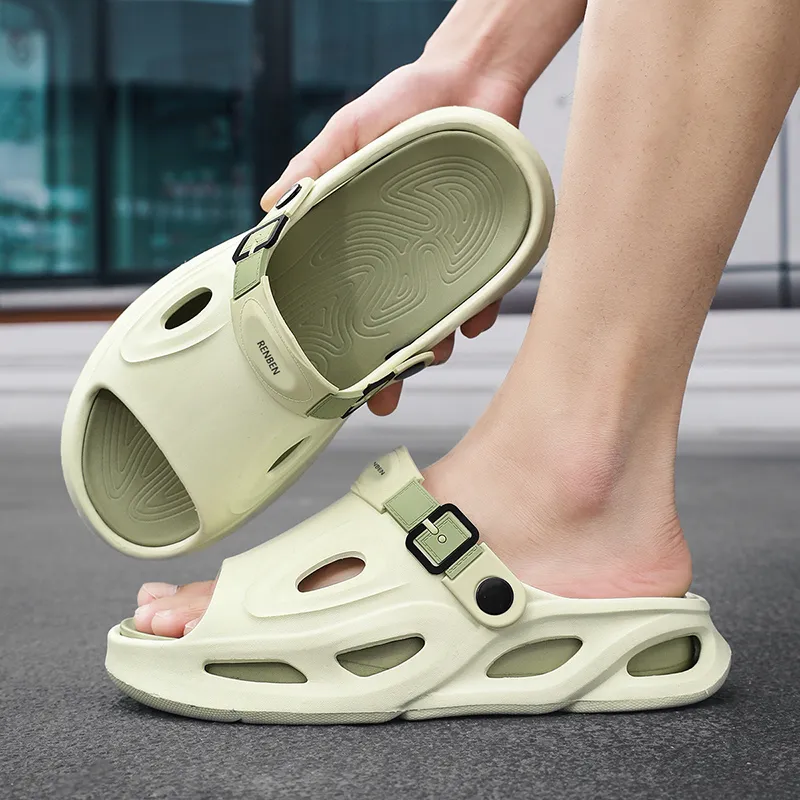 RENBEN Slip Resistant Abrasion Resistant Odor Resistant Slide Slippers Men's-9