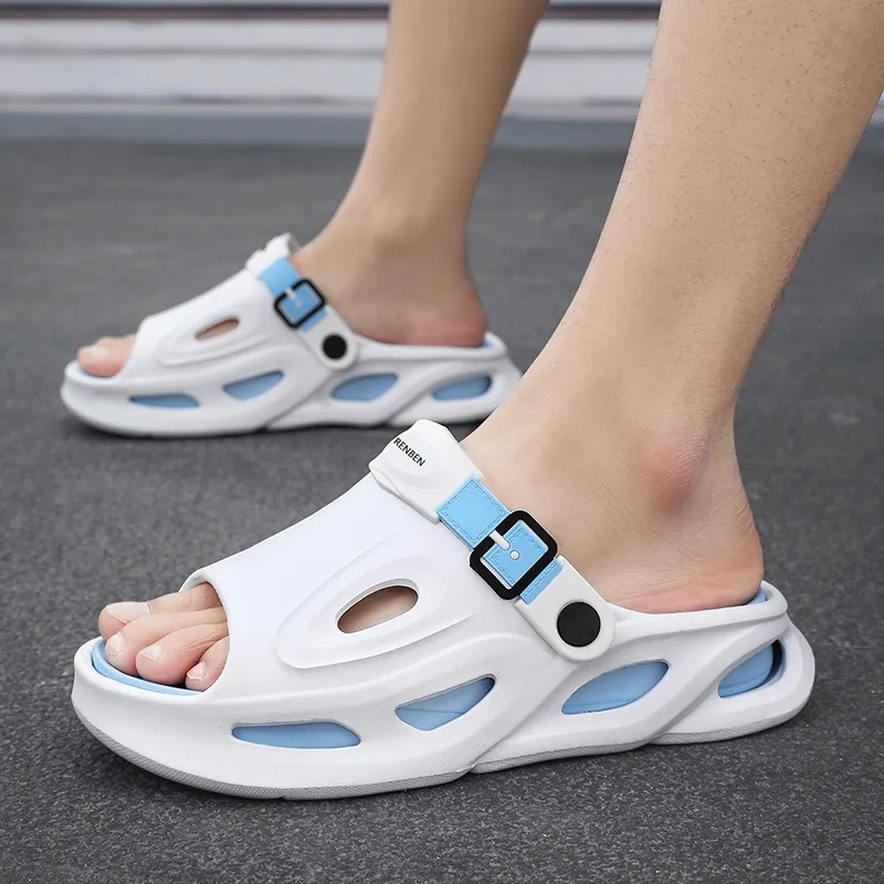 RENBEN Slip Resistant Abrasion Resistant Odor Resistant Slide Slippers Men's-4