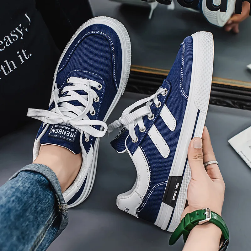 RENBEN Slip Resistant, Breathable, Lightweight Low Top Canvas Shoes Men's-14