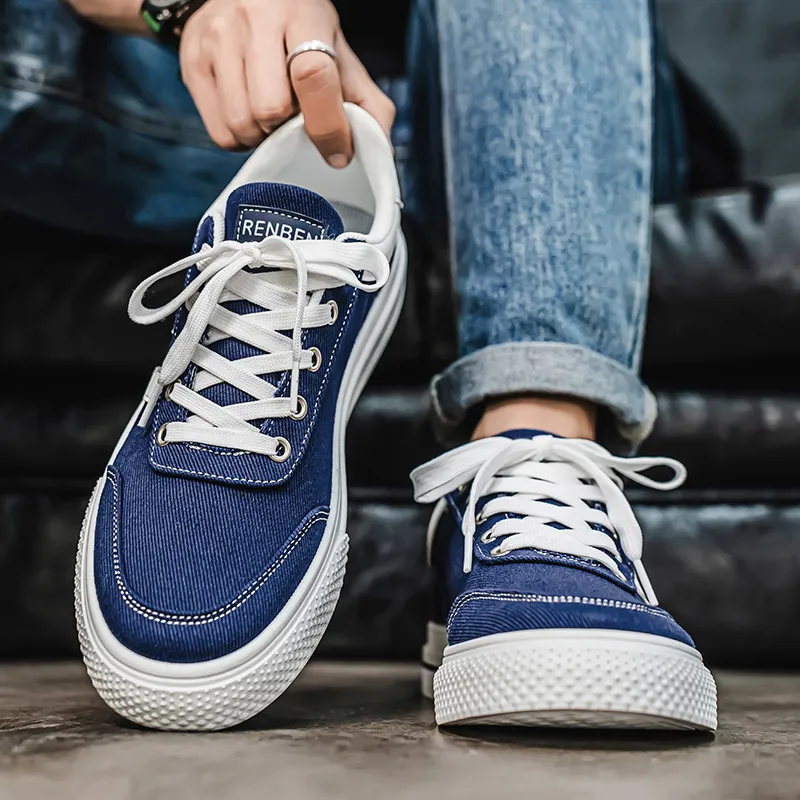 RENBEN Slip Resistant, Breathable, Lightweight Low Top Canvas Shoes Men's-15