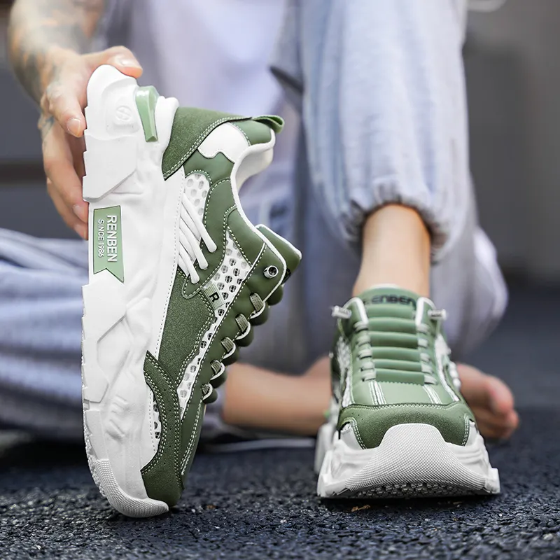 RENBEN Breathable Anti-Slip And Wear-Resistant Low-Top Chunky Sneakers Unisex-12