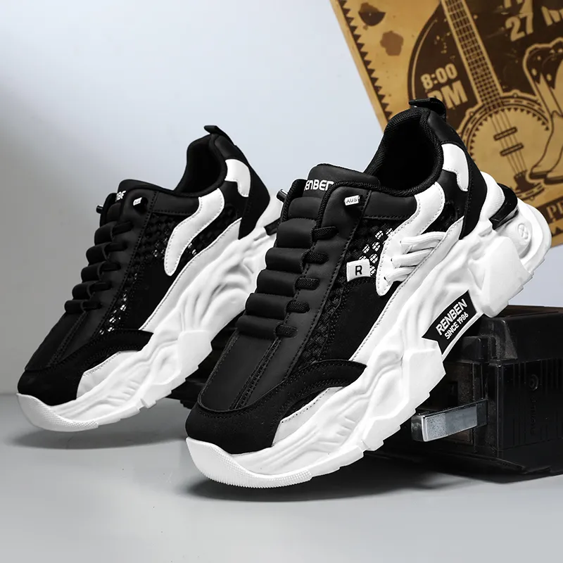 RENBEN Breathable Anti-Slip And Wear-Resistant Low-Top Chunky Sneakers Unisex-17