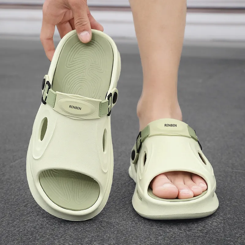 RENBEN Slip Resistant Abrasion Resistant Odor Resistant Slide Slippers Men's-10