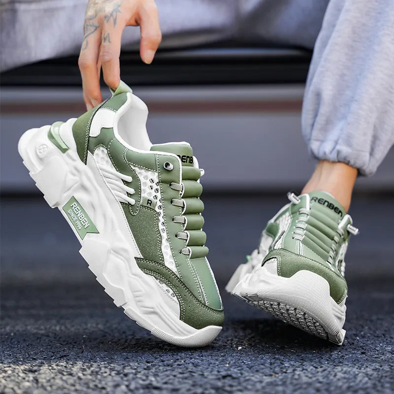 RENBEN Breathable Anti-Slip And Wear-Resistant Low-Top Chunky Sneakers Unisex-13