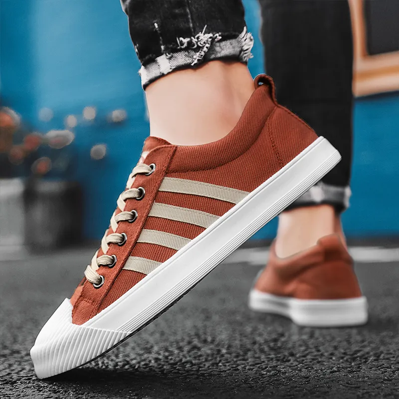 RENBEN Slip-Resistant Breathable Lightweight Low-Top Canvas Shoes Men's-4