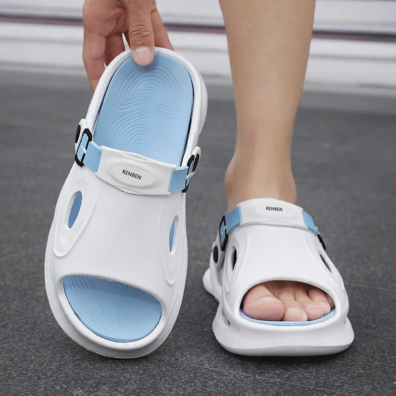 RENBEN Slip Resistant Abrasion Resistant Odor Resistant Slide Slippers Men's-3