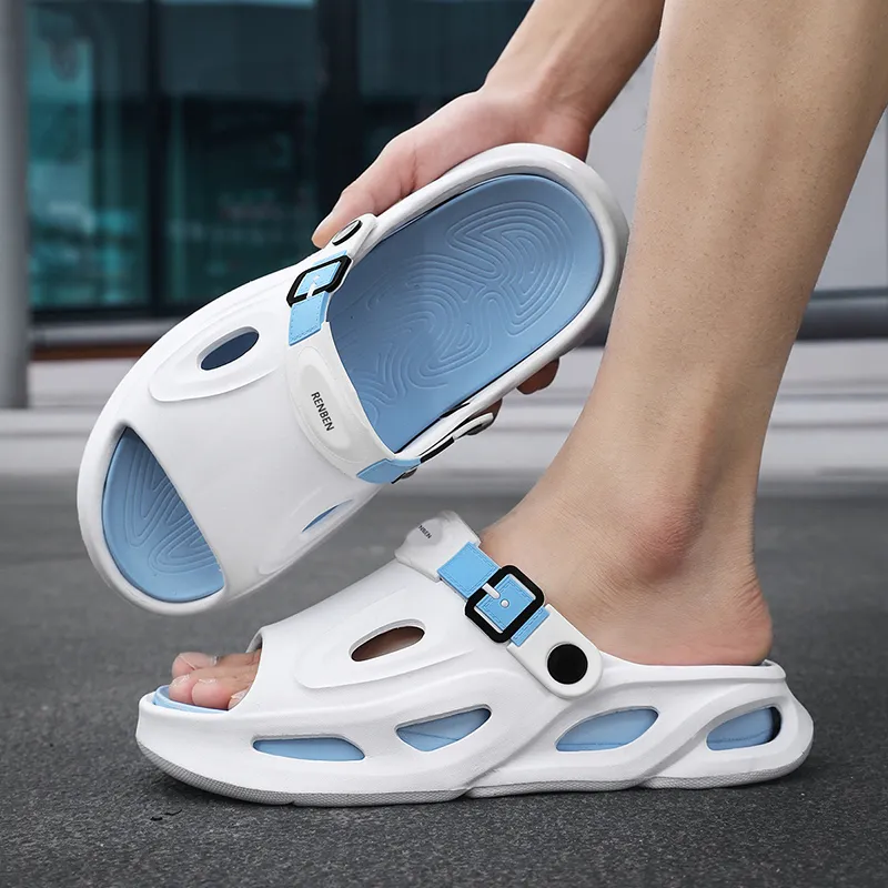 RENBEN Slip Resistant Abrasion Resistant Odor Resistant Slide Slippers Men's-2