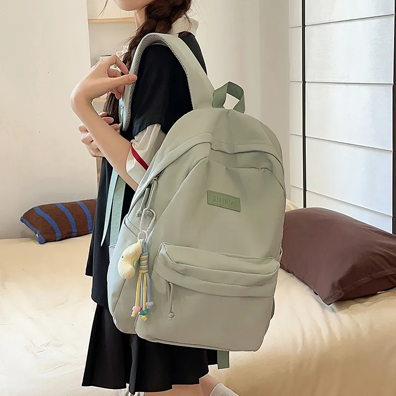 AIBAG Nylon Backpack Unisex Ecru/Green/Purple/Blue/Black-7