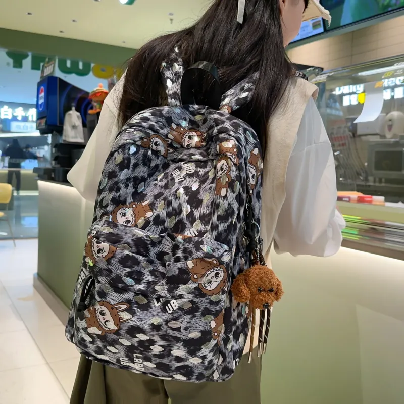 AIBAG Printed And Gold Stamped Fabric Backpack Unisex Multicolor-3