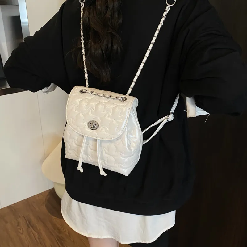 AIBAG PU Backpack Regular Women's White/Black/Purple/Yellow/Pink-5