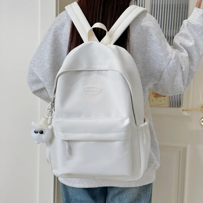 AIBAG Nylon Backpack Unisex White/Black/Yellow/Green/Blue-3